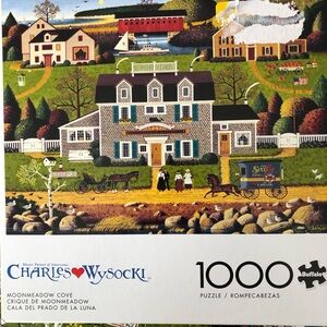 Charles Wysocki “moon meadow cove” 1000 piece puzzle complete with poster